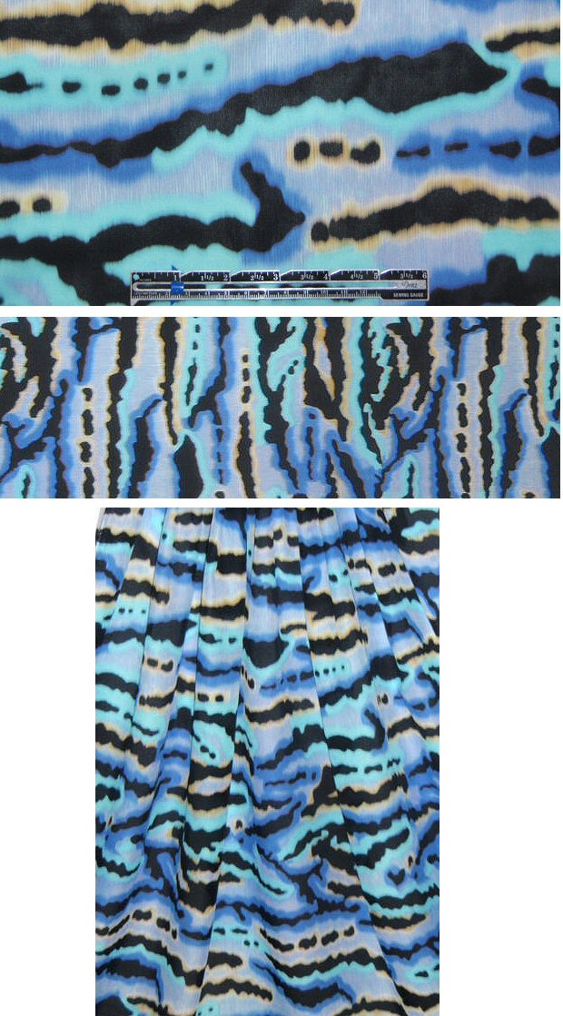 Mi11y 'ripple effect' abstract silk blouseweight 1.25 yd