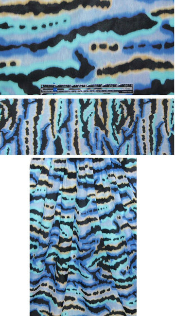 Mi11y 'ripple effect' abstract silk blouseweight 1.5 yds