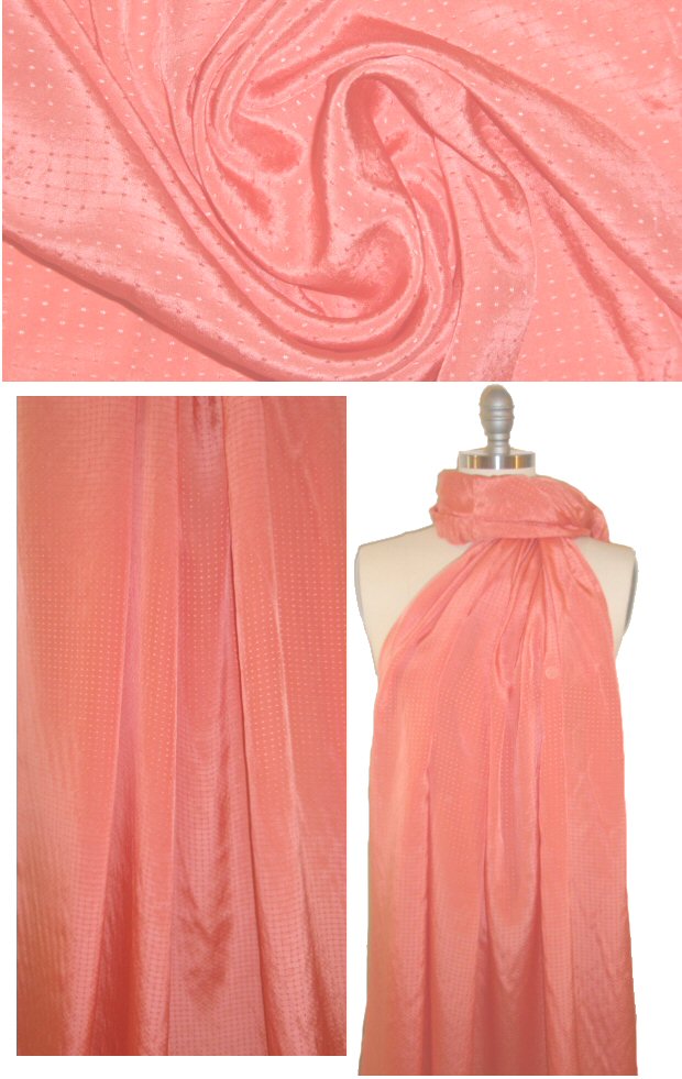 NY designer dotted silk jacquard - melon