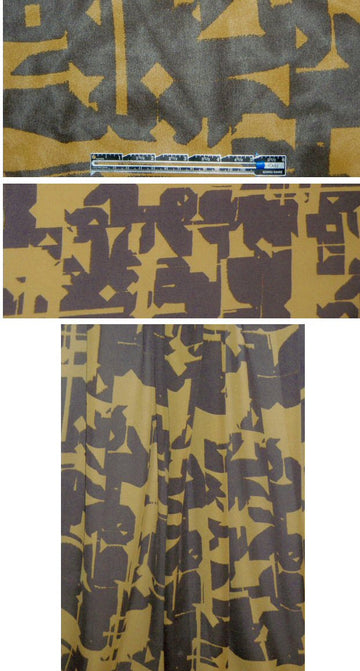Tahari french roast/olive graphic print silk chiffon