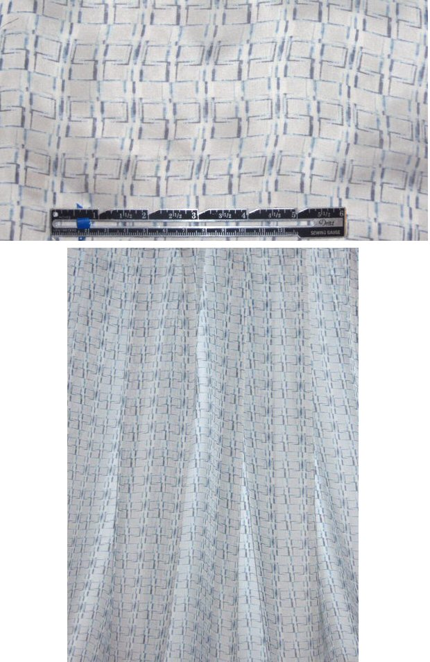The0ry silk chiffon - blue/white graphic .75 yd