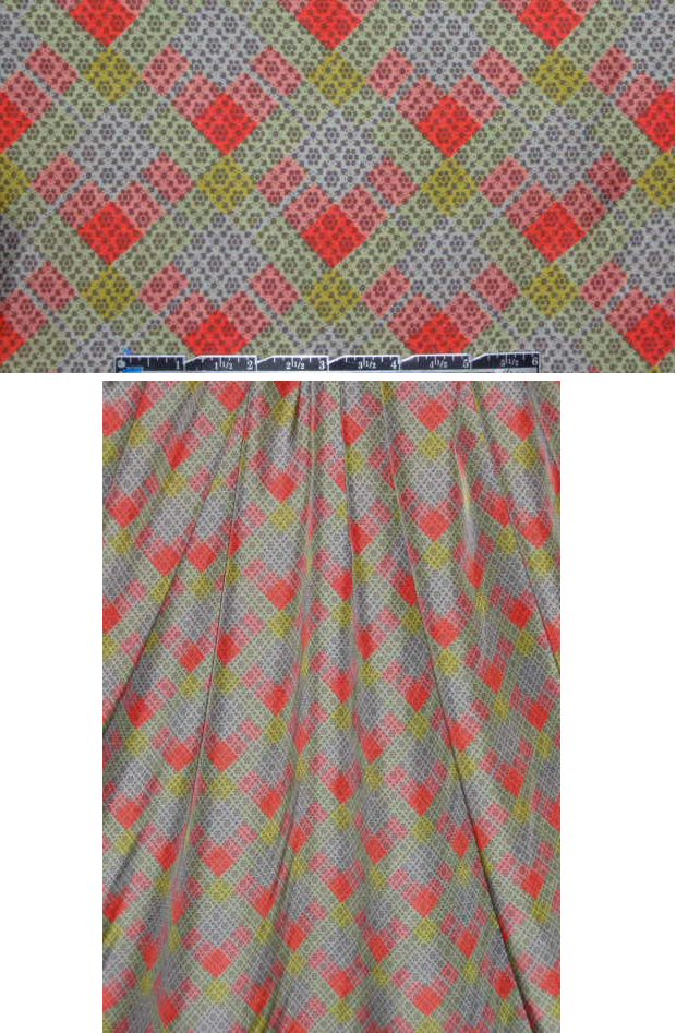 The0ry silk blouseweight woven - 'V'/flower graphic 1.375 yd