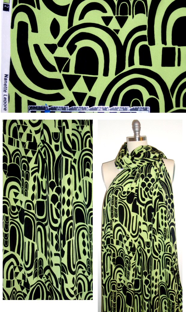 famous designer lime/black modern graphic CDC 2 yd