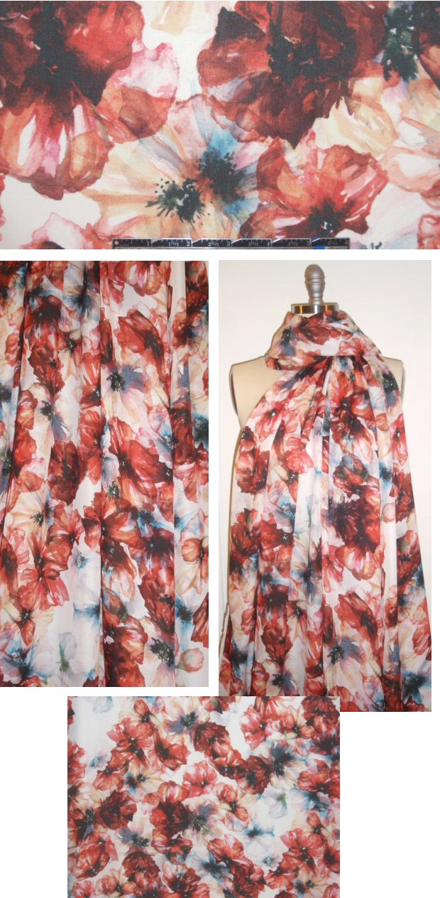 H@ute Hippie rouge flowers silk georgette