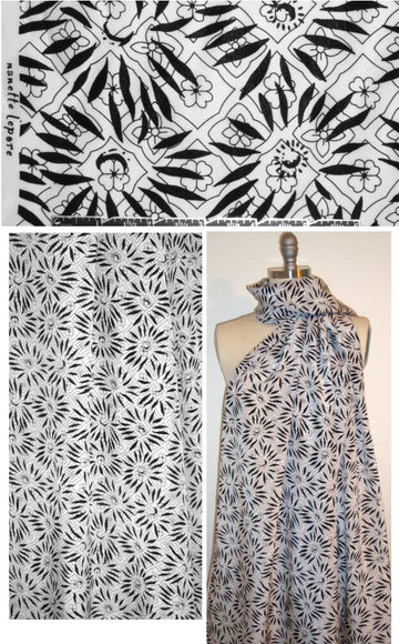 famous designer black/white floral graphic CDC 1.33 yd