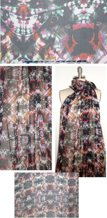 Italian silk chiffon - 'rorschach totem'