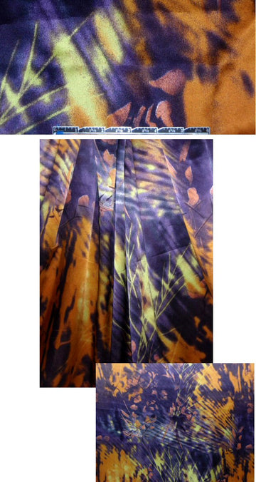 Sun0 spice/aubergine abstract silk charmeuse