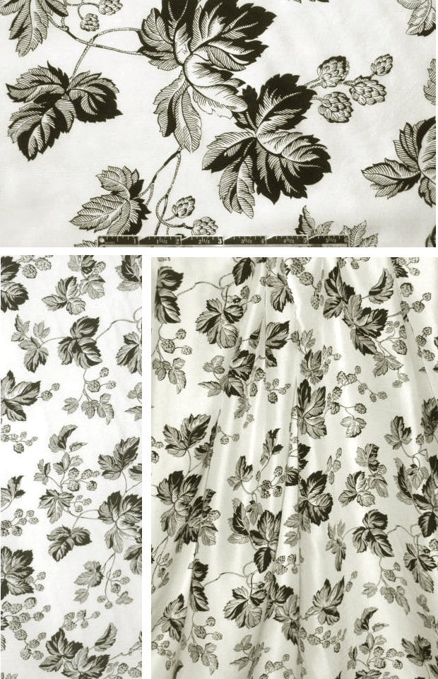 Sun0 vanilla/black leaf print silk blouseweight