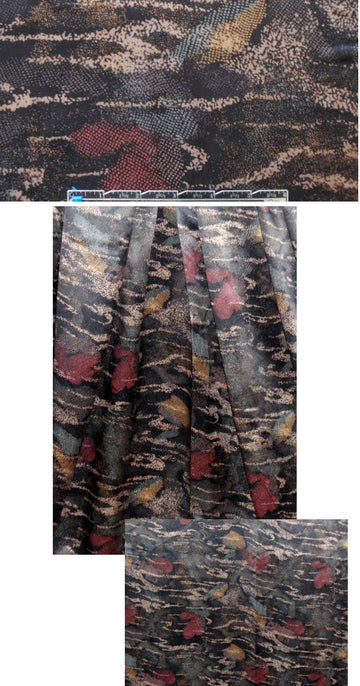 Sun0 reptile abstract silk charmeuse .75 yds