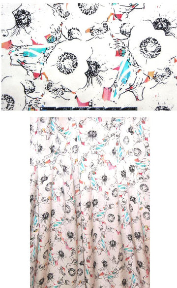 Sun0 floral sketchbook silk charmeuse