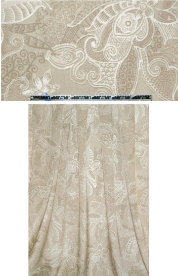 Sun0 neutral tones paisley print silk CDC .875 yds