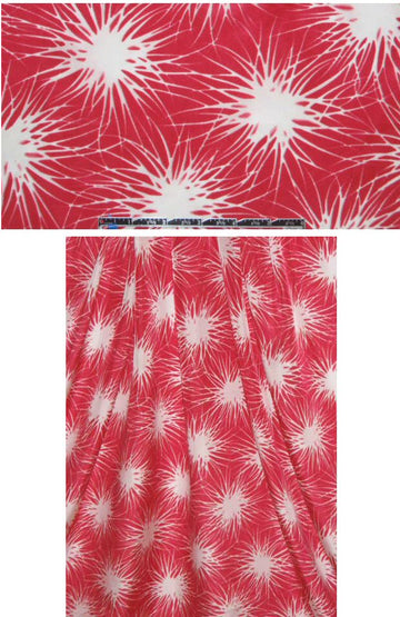 Sun0 red-white starburst floral silk blouseweight