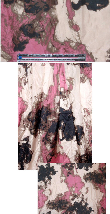 Sun0 pink/espresso abstract silk blouseweight