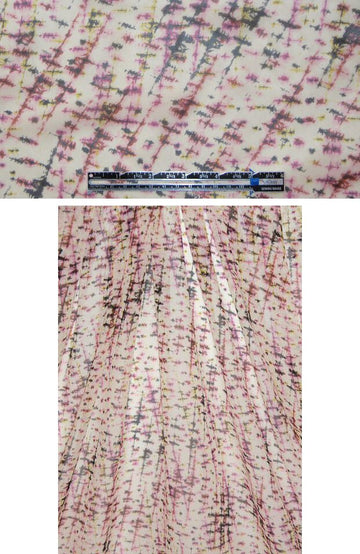 Sun0 plum/lemon burnished print silk chiffon .875 yds