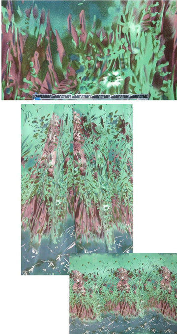 Sun0 'green gardens' panel print silk CDC