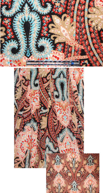 Italian grand paisley silk woven blouseweight 1.875 yds