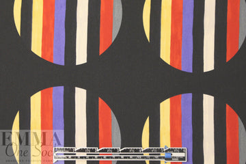 Whit NY stripey circles on black silk CDC