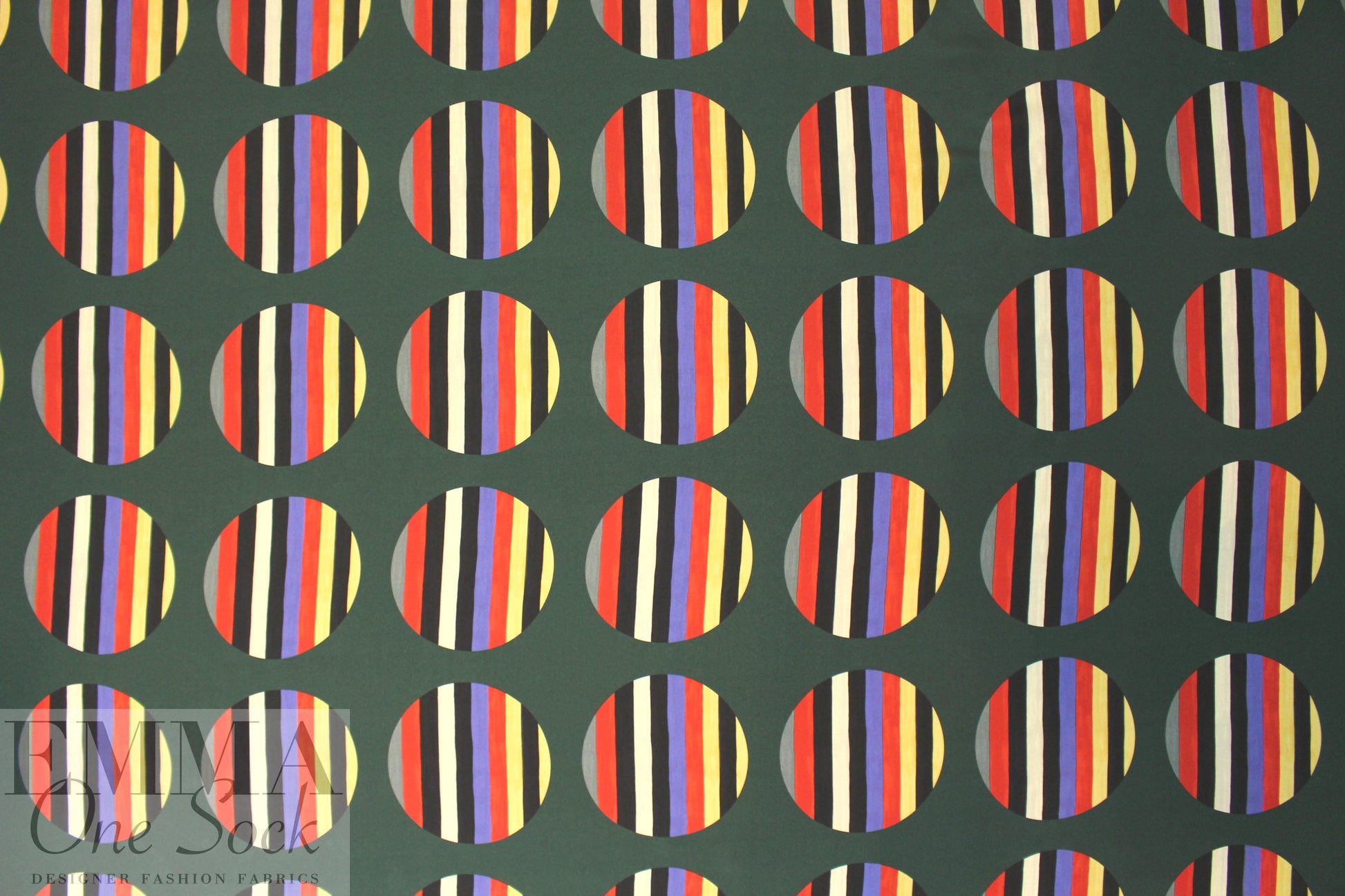 Whit NY stripey circles on pine silk CDC