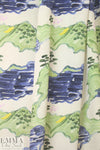 Whit silk crepe de chine - 'painted landscape'