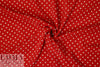 Whit silk crepe de chine - ivory dots on red