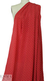 Whit silk crepe de chine - ivory dots on red
