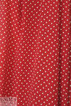 Whit silk crepe de chine - ivory dots on red .875 yds