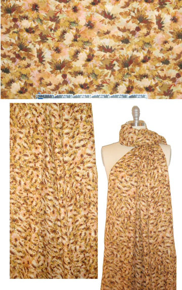 Italian amber tones floral silk georgette