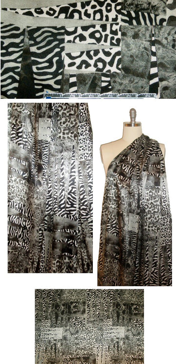 Italian animal print montage silk crepe de chine