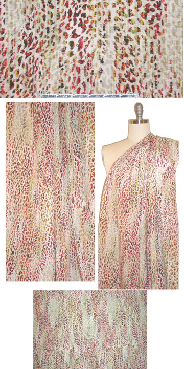 Italian stylized animal print silk crepe de chine