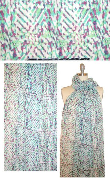 NY designer batiky graphic silk chiffon 1.66 yd