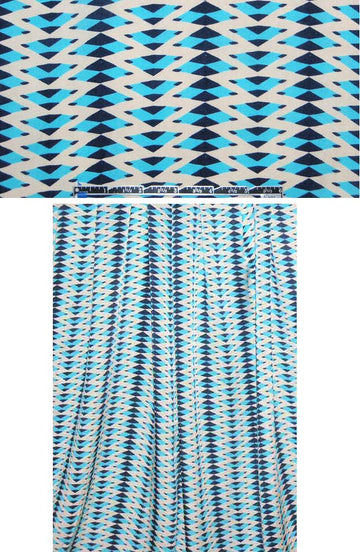 NY designer aqua/sand graphic silk CDC .625 yds