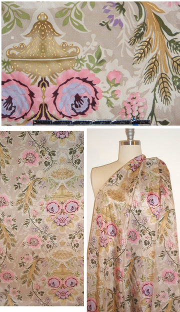 NY designer asian motif floral silk blouseweight