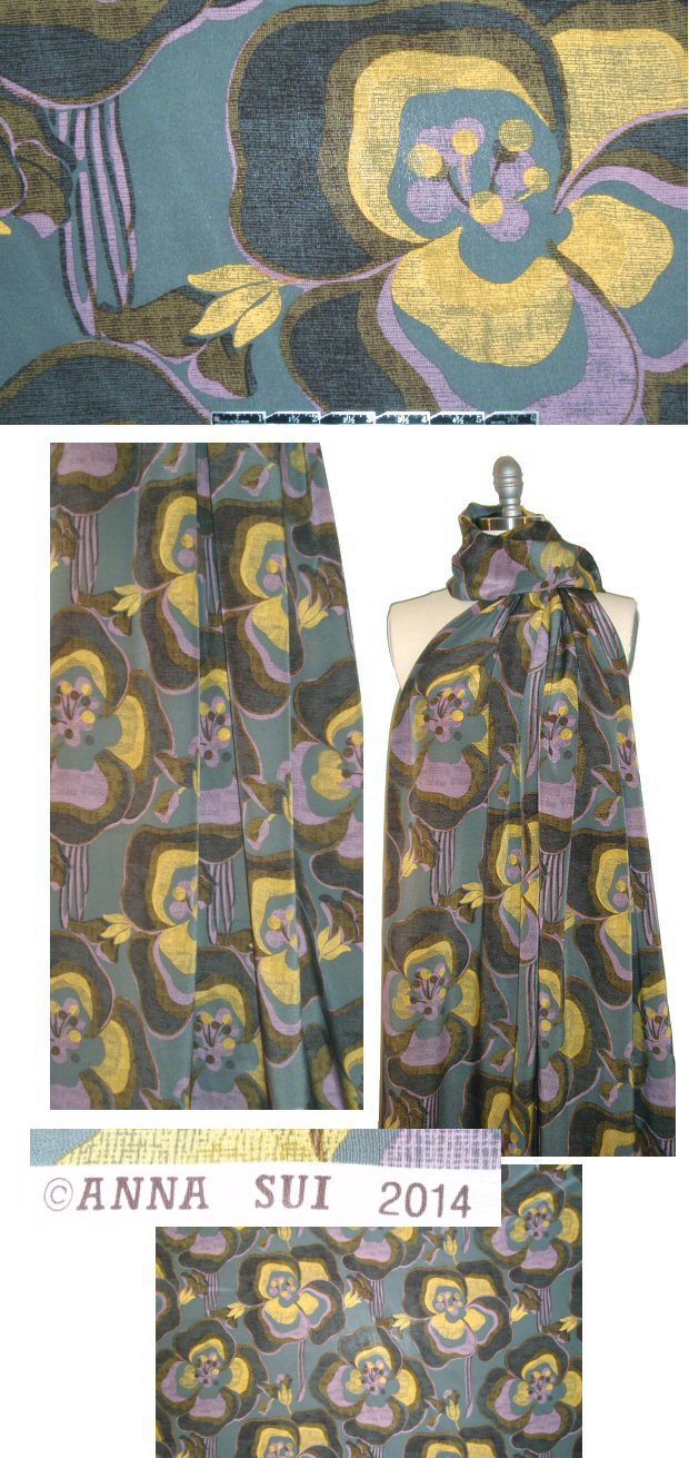 NY designer oversized stylized floral silk CDC