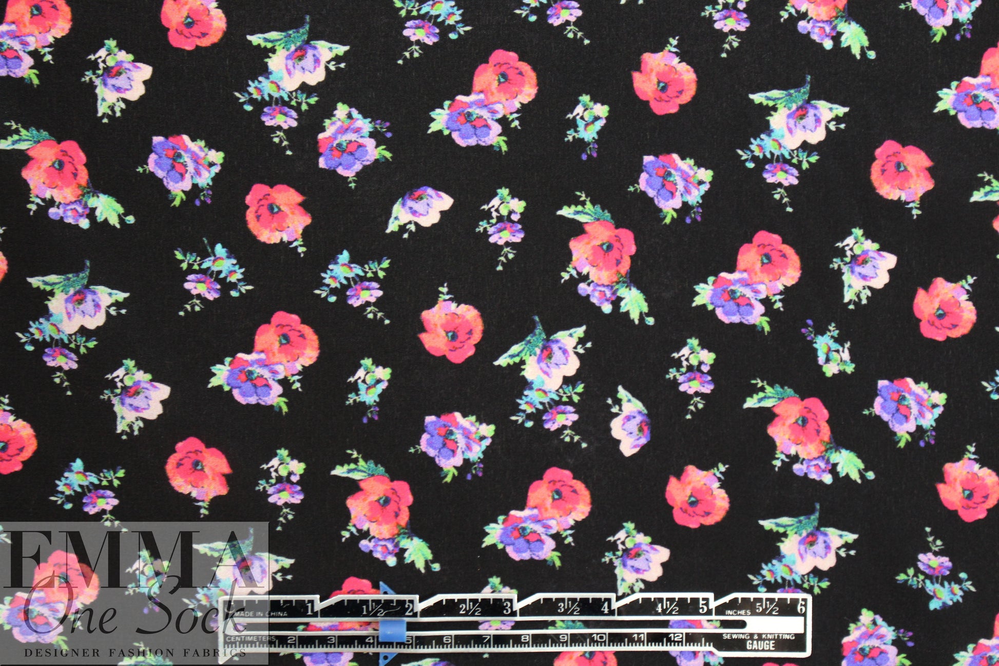 NY designer little flowers silk blouseweight woven .625 yds