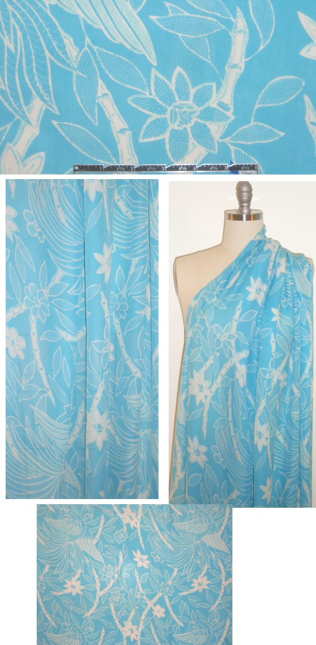 NY designer silk georgette - bamboo blue 1.25 yds