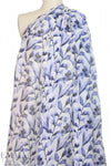 Italian blue tulips floral silk chiffon