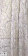 NY designer peach/denim delicate graphic silk chiffon 1.5 yd