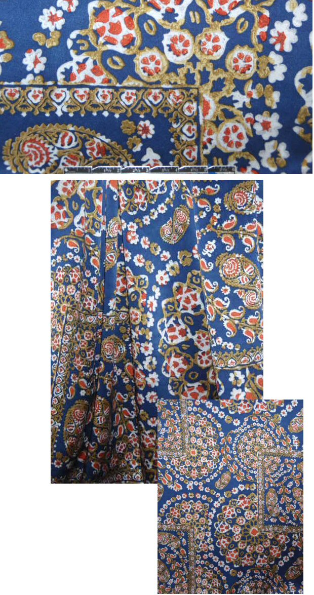 NY designer stylized flower design silk charmeuse