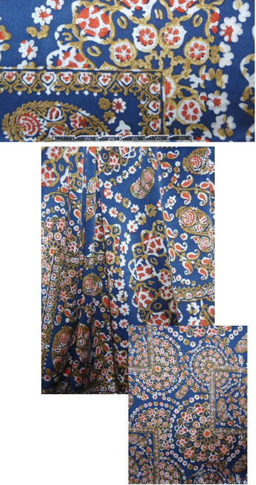 NY designer stylized flower design silk charmeuse