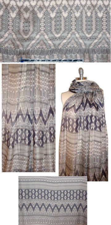 Italian folk art graphic silk chiffon