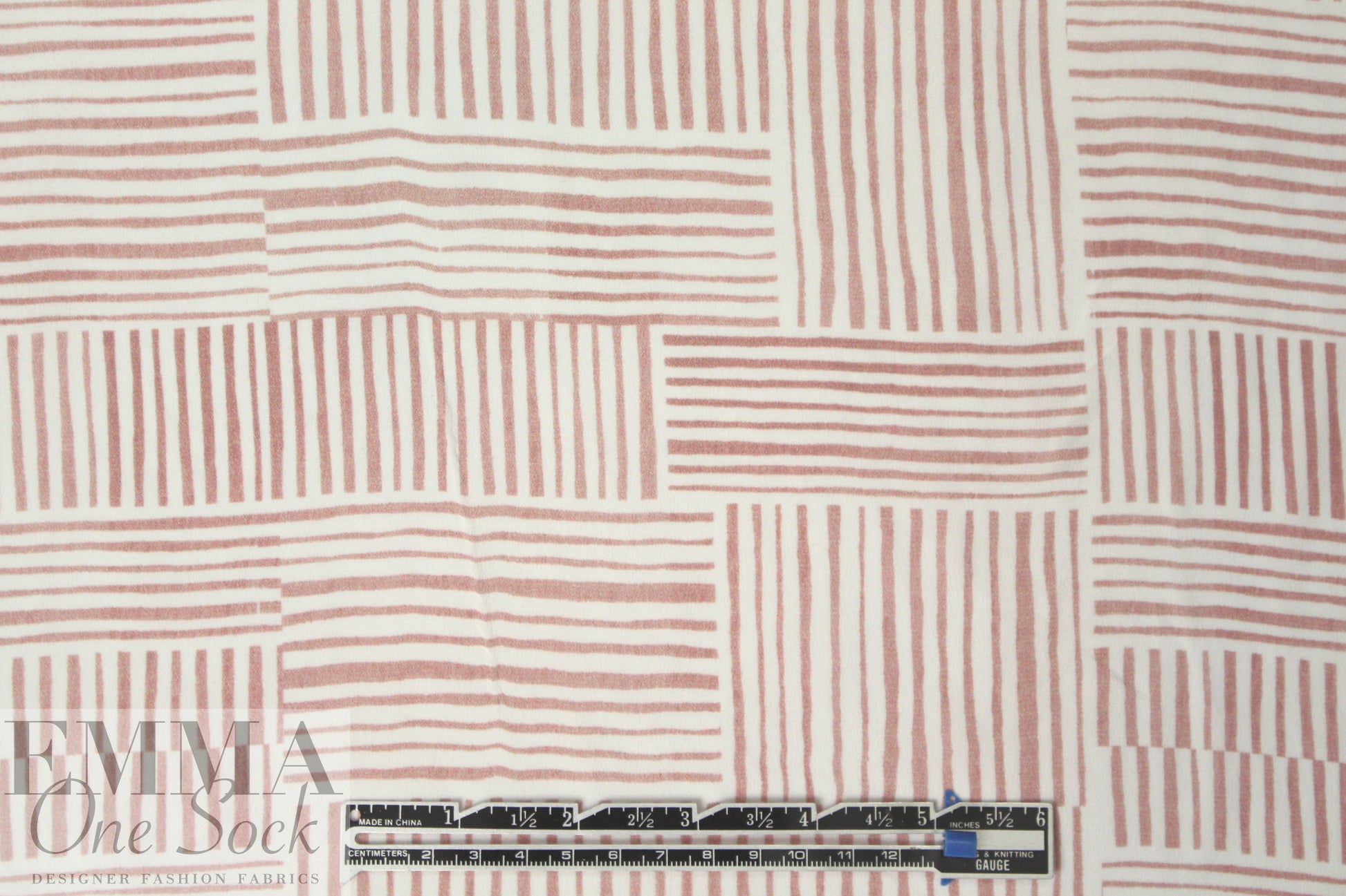 Italian dusty blush and cream graphic silk crepe de chine