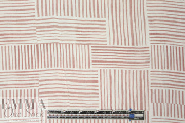 Italian dusty blush and cream graphic silk crepe de chine 1.66 yds