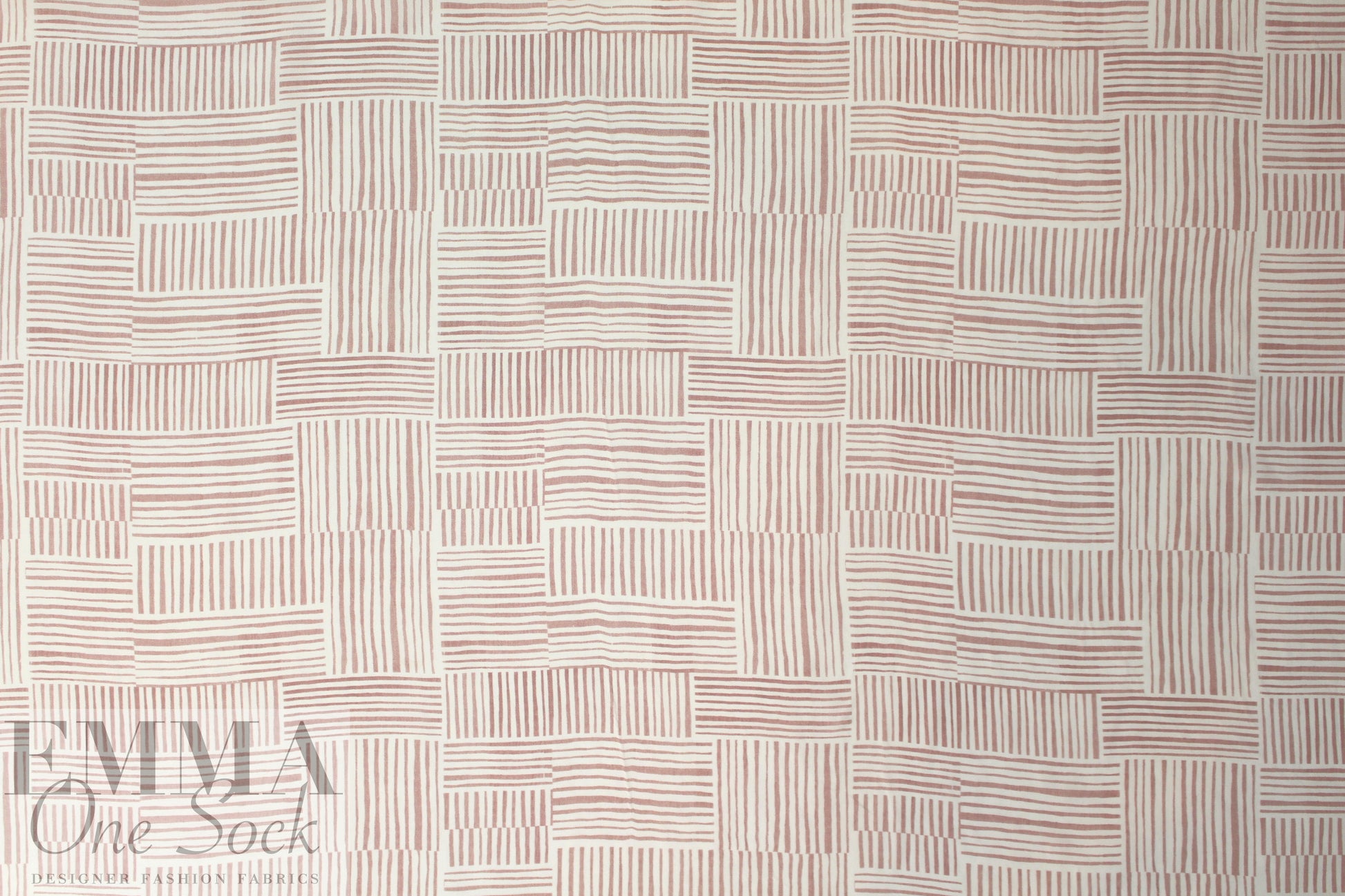 Italian dusty blush and cream graphic silk crepe de chine