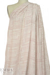 Italian dusty blush and cream graphic silk crepe de chine 1.66 yds