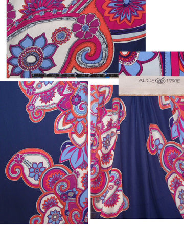 designer deco paisley double border print silk