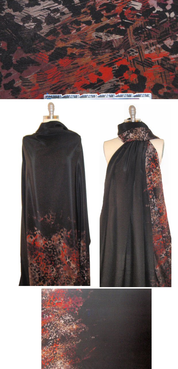 Italian animal print border design silk CDC