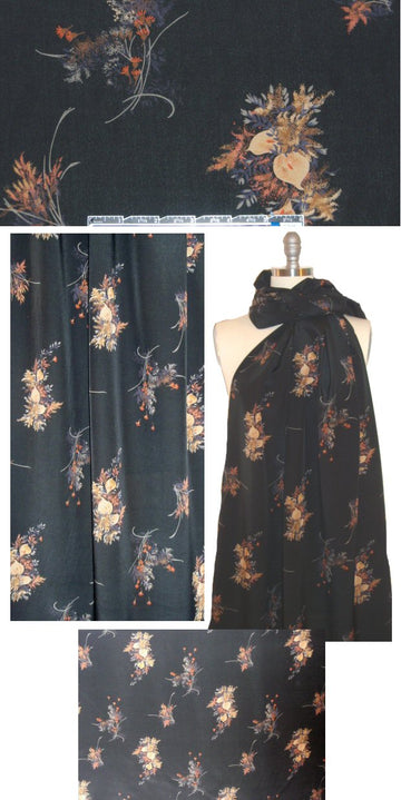 NY designer floral bouquets silk blouseweight