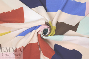 Whit NY color block collage crinkle silk chiffon