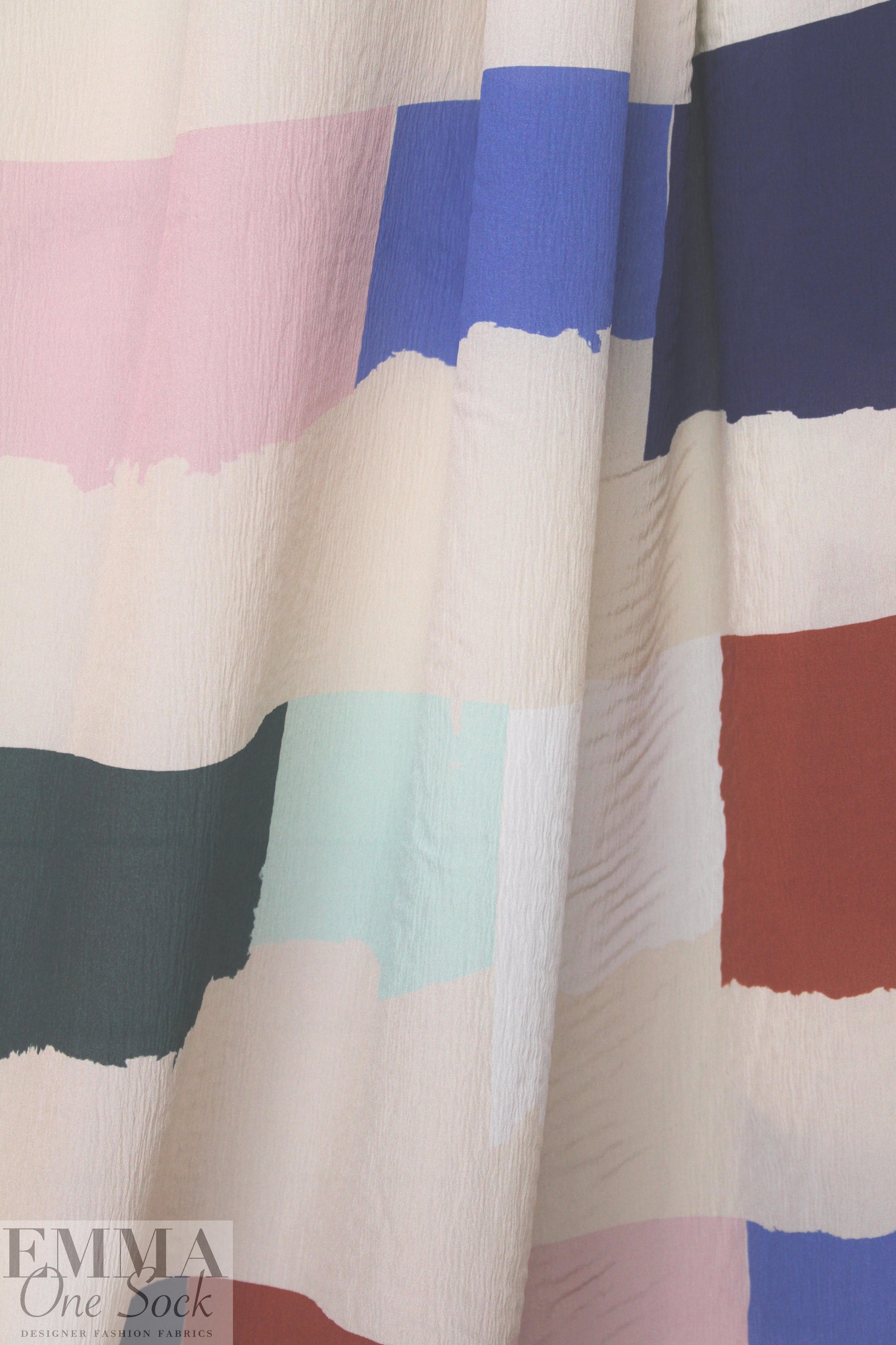 Whit NY color block collage crinkle silk chiffon 1.5 yd