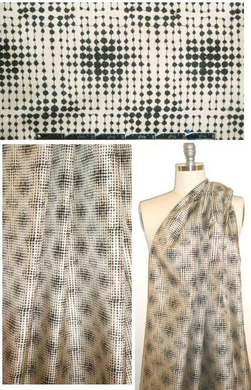 NY designer inky ombre dot silk blouseweight